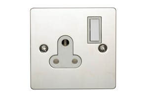 5A 3 Pin Switched Socket Polished Steel Finish