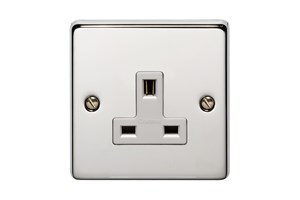 13A 1 Gang Unswitched Socket Polished Stainless Steel Finish