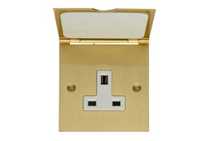 13A 1 Gang Unswitched Socket Hinged Flap Bronze Finish