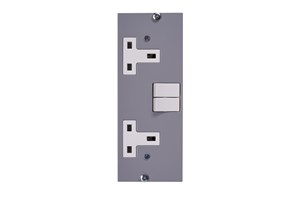 Britmac Accessory Plate 13A 2 Gang Switched Socket Twin Earth