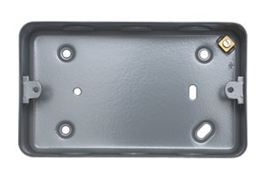 2 Gang 43mm Surface Steel Box With Knockouts