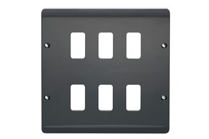 6 Gang Grid Cover Plate Grey