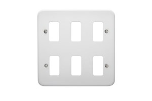 6 Gang Surface Metalclad Grid Cover Plate