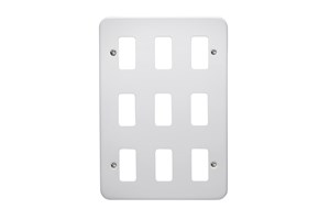 9 Gang Surface Metalclad Grid Cover Plate
