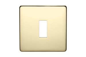 1 Gang Low Profile Grid Cover Plate Polished Brass Finish