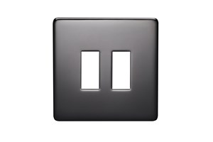 2 Gang Low Profile Grid Cover Plate Black Nickel Finish