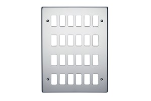 24 Gang Flush Grid Cover Plate Highly Polished Chrome Finish