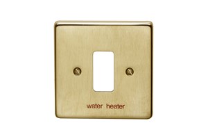 1 Gang Flush Grid Cover Plate Printed 'Water Heater' Bronze Finish