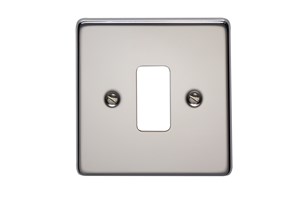 1 Gang Flush Grid Cover Plate Polished Stainless Steel Finish