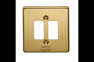 2 Gang Flush Grid Cover Plate Printed 'Water Heater' Bronze Finish