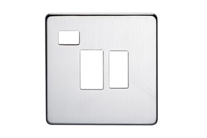 13A Double Pole Switched Fused Connection Unit Plate With Neon Satin Chrome Finish
