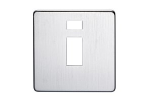 20A 1 Gang Double Pole Switch Plate With Neon Satin Chrome Finish