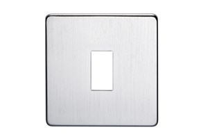 20A 1 Gang Double Pole Switch Plate Satin Chrome Finish