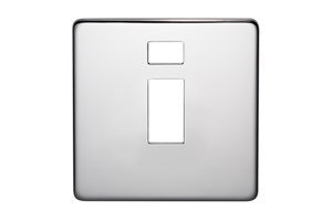 32A 1 Gang Double Pole Switch Plate With Neon Highly Polished Chrome Finish
