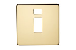 32A 1 Gang Double Pole Switch Plate With Neon Polished Brass Finish