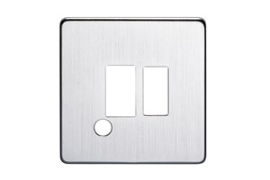 13A Double Pole Switched Fused Connection Unit With Cord Outlet Plate Satin Chrome Finish