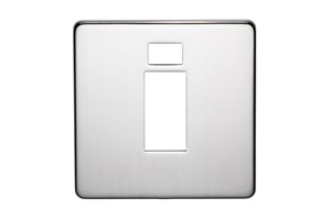 45A 1 Gang Double Pole Switch Plate With Neon Highly Polished Chrome Finish