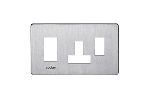45A Cooker Control Unit With 13A Socket Plate Satin Chrome Finish