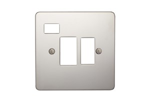 13A Double Pole Switched Fused Connection Unit Plate With Neon Polished Stainless Steel Finish