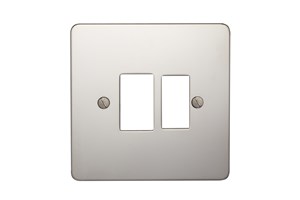 13A Double Pole Switched Fused Connection Unit Plate Polished Stainless Steel Finish