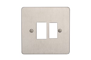 13A Double Pole Switched Fused Connection Unit Plate Stainless Steel Finish