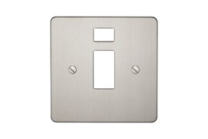 20A 1 Gang Double Pole Switch Plate With Neon Stainless Steel Finish