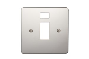 32A 1 Gang Double Pole Switch Plate With Neon Polished Stainless Steel Finish