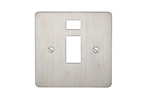 32A 1 Gang Double Pole Switch Plate With Neon Stainless Steel Finish