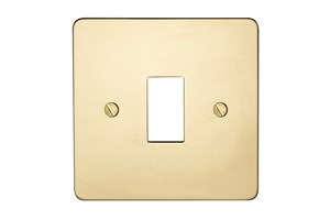 32A 1 Gang Double Pole Switch Plate Polished Brass Finish