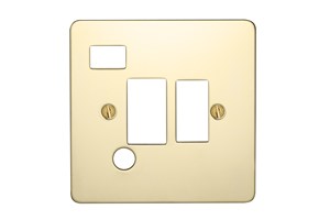 13A Double Pole Switched Fused Connection Unit Cord Outlet Plate With Neon Polished Brass Finish