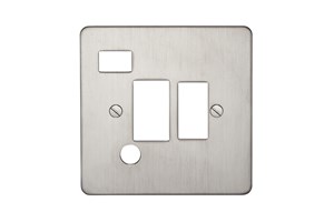 13A Double Pole Switched Fused Connection Unit Cord Outlet Plate With Neon Stainless Steel Finish