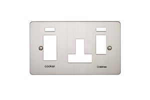 45A Cooker Control Unit With 13A Socket Plate With Neon Stainless Steel Finish