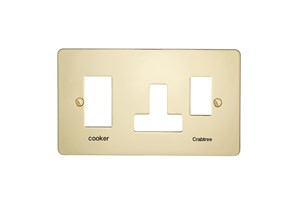 45A Cooker Control Unit With 13A Socket Plate Polished Brass Finish