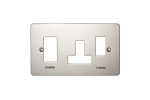 45A Cooker Control Unit With 13A Socket Plate Polished Stainless Steel Finish