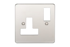13A 1 Gang Double Pole Switched Socket Plate Polished Stainless Steel Finish