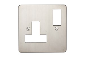 13A 1 Gang Double Pole Switched Socket Plate Stainless Steel Finish