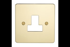 5A 1 Gang Round Pin Unswitched Socket Plate Polished Brass Finish