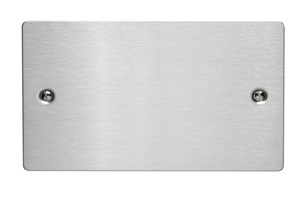 2 Gang Blank Plate Stainless Steel Finish