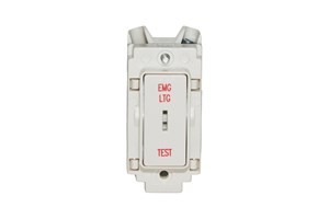 20AX 1 Way Single Pole Grid Switch Complete With Key Printed 'Emergency Light Test'