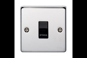 10A 1 Gang Retractive Flush Metal Plate Switch Highly Polished Chrome Finish