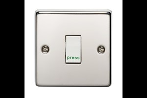 10A 1 Gang Retractive Flush Metal Plate Switch Polished Stainless Steel Finish