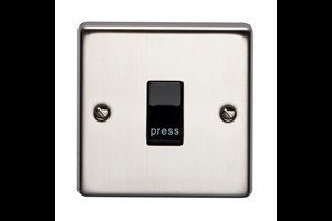 10A 1 Gang Retractive Flush Metal Plate Switch Stainless Steel Finish
