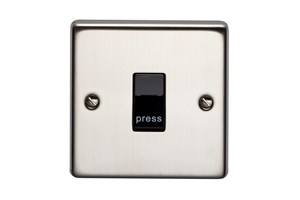 10A 1 Gang Retractive Flush Metal Plate Switch Stainless Steel Finish