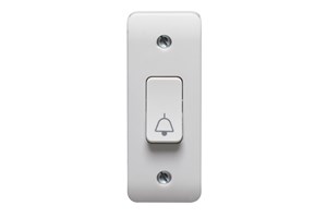 10A 1 Gang 2 Way Retractive Architrave Switch Printed 'Bell Symbol'