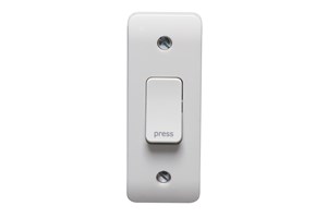 10A 1 Gang 2 Way Retractive Architrave Switch Printed 'Press'