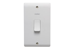 50A 2 Gang Double Pole Switch With LED Printed 'Cooker'