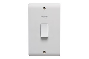 50A 2 Gang Double Pole Switch With LED Printed 'Shower'