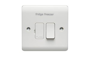 13A Double Pole Switched Fused Connection Unit With LED Printed 'Fridge Freezer'