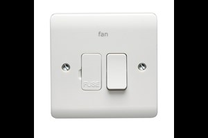 13A Double Pole Switched Fused Connection Unit With LED Printed 'Fan'