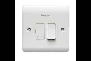 13A Double Pole Switched Fused Connection Unit With LED Printed 'Freezer'